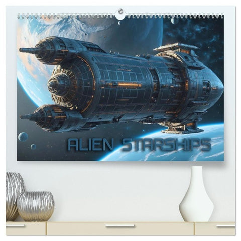 Alien Starships (hochwertiger Premium Wandkalender 2027 DIN A2 quer), Kunstdruck in Hochglanz