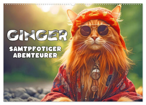Ginger - Samtpfotiger Abenteurer (Wandkalender 2026 DIN A2 quer), CALVENDO Monatskalender