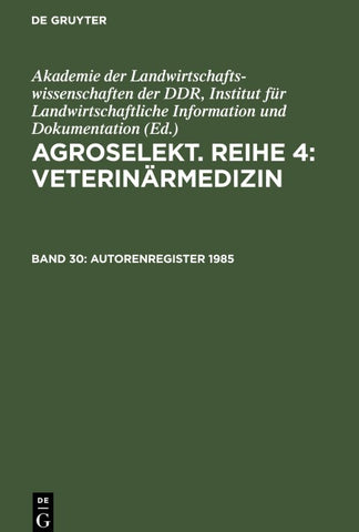 Autorenregister 1985