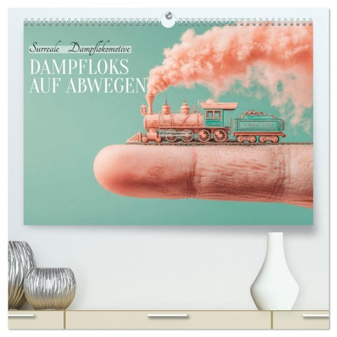 Dampfloks auf Abwegen (hochwertiger Premium Wandkalender 2027 DIN A2 quer), Kunstdruck in Hochglanz
