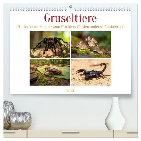 Gruseltiere (hochwertiger Premium Wandkalender 2027 DIN A2 quer), Kunstdruck in Hochglanz