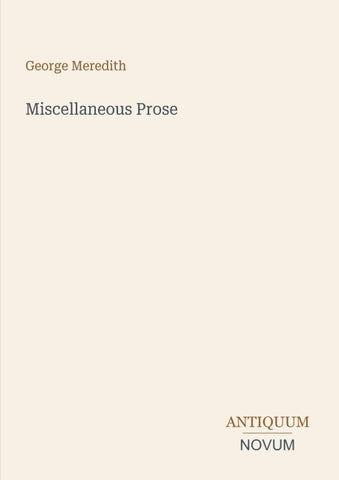 Miscellaneous Prose