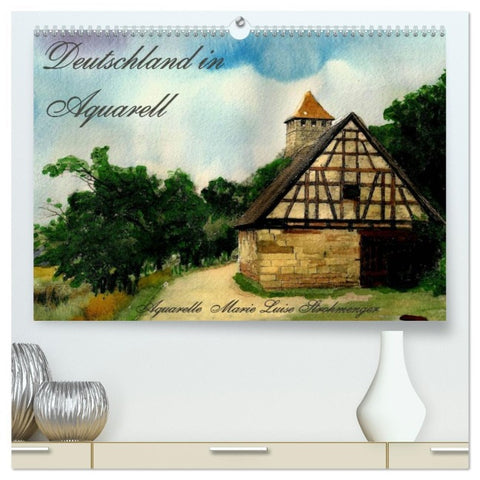 Deutschland in Aquarell (hochwertiger Premium Wandkalender 2026 DIN A2 quer), Kunstdruck in Hochglanz