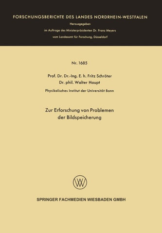 Zur Erforschung von Problemen der Bildspeicherung