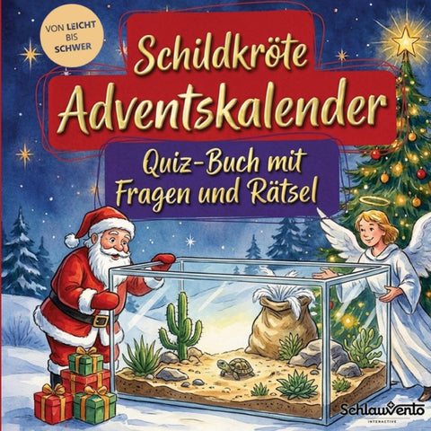 Schildkröte-Adventskalender: Quiz-Buch mit Fragen und Rätsel