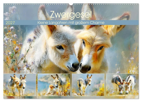 Zwergesel. Kleine Langohren mit großem Charme (Wandkalender 2027 DIN A2 quer), CALVENDO Monatskalender