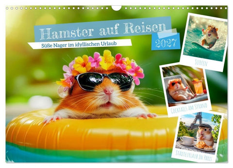 Hamster auf Reisen (Wandkalender 2027 DIN A3 quer), CALVENDO Monatskalender
