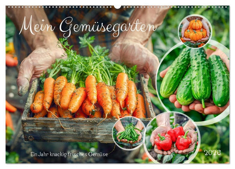 Mein Gemüsegarten - Ein Jahr knackig frisches Gemüse (Wandkalender 2026 DIN A2 quer), CALVENDO Monatskalender