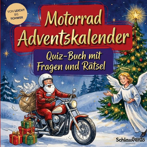 Motorradfahrer-Adventskalender: Quiz-Buch mit Fragen und Rätsel