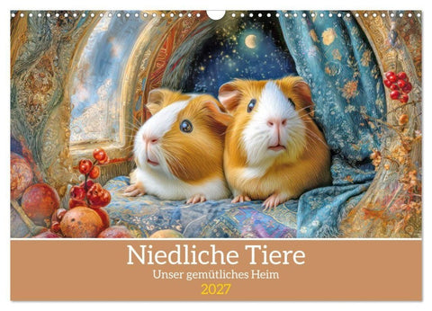 Niedliche Tiere - Unser gemütliches Heim (Wandkalender 2027 DIN A3 quer), CALVENDO Monatskalender