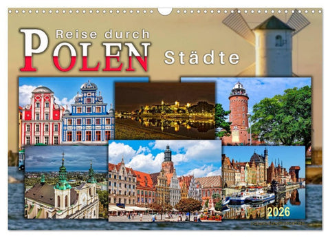 Reise durch Polen – Städte (Wandkalender 2026 DIN A3 quer), CALVENDO Monatskalender