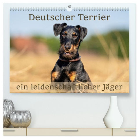 Deutscher Terrier - ein leidenschaftlicher Jäger (hochwertiger Premium Wandkalender 2027 DIN A2 quer), Kunstdruck in Hochglanz