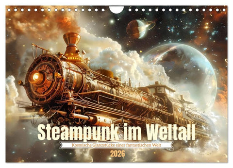 Steampunk im Weltall (Wandkalender 2026 DIN A4 quer), CALVENDO Monatskalender