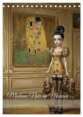 Madame Noir im Museum (Tischkalender 2027 DIN A5 hoch), CALVENDO Monatskalender