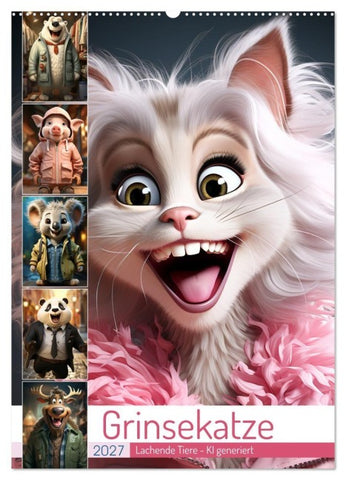 Grinsekatze (Wandkalender 2027 DIN A2 hoch), CALVENDO Monatskalender