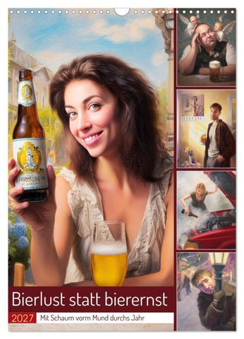 Bierlust statt bierernst (Wandkalender 2027 DIN A3 hoch), CALVENDO Monatskalender