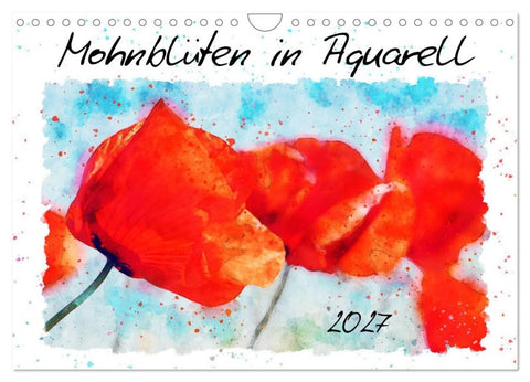 Mohnblüten in Aquarell (Wandkalender 2027 DIN A4 quer), CALVENDO Monatskalender