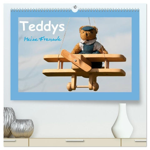 Teddys Meine Freunde (hochwertiger Premium Wandkalender 2027 DIN A2 quer), Kunstdruck in Hochglanz