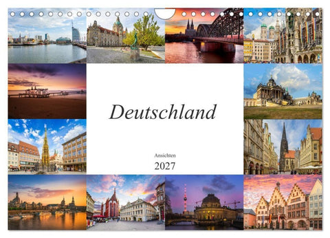 Deutschland Ansichten (Wandkalender 2027 DIN A4 quer), CALVENDO Monatskalender