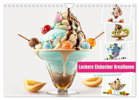 Leckere Eisbecher Kreationen (Wandkalender 2027 DIN A4 quer), CALVENDO Monatskalender