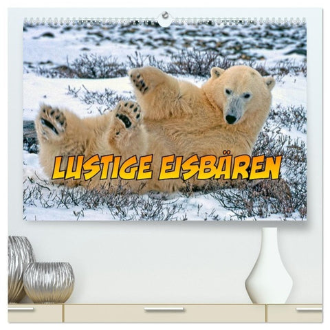 Lustige Eisbären (hochwertiger Premium Wandkalender 2027 DIN A2 quer), Kunstdruck in Hochglanz