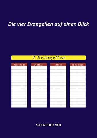 Die vier Evangelien auf einen Blick
