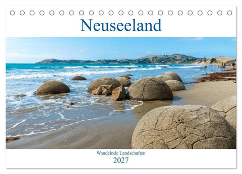 Neuseeland - Wandelnde Landschaften (Tischkalender 2027 DIN A5 quer), CALVENDO Monatskalender