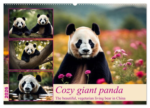 Cozy giant panda (Wall Calendar 2026 DIN A2 landscape), CALVENDO 12 Month Wall Calendar