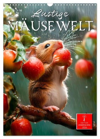 Lustige Mäusewelt (Wandkalender 2026 DIN A3 hoch), CALVENDO Monatskalender