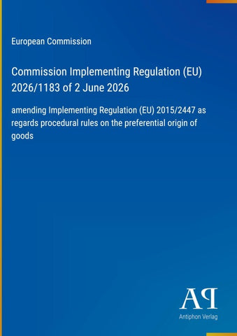Commission Implementing Regulation (EU) 2026/1183 of 2 June 2026