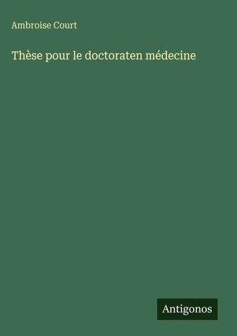 Thèse pour le doctoraten médecine