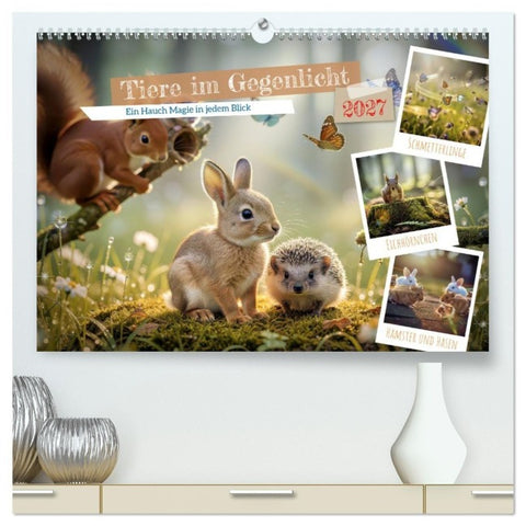 Tiere im Gegenlicht (hochwertiger Premium Wandkalender 2027 DIN A2 quer), Kunstdruck in Hochglanz