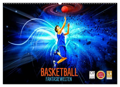 Basketball Fantasiewelten (Wandkalender 2026 DIN A2 quer), CALVENDO Monatskalender