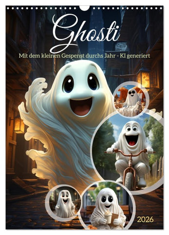 Ghosti (Wandkalender 2026 DIN A3 hoch), CALVENDO Monatskalender