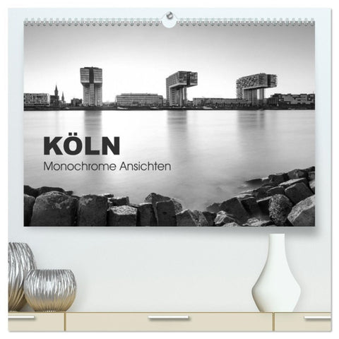 Köln - monochrome Ansichten (hochwertiger Premium Wandkalender 2026 DIN A2 quer), Kunstdruck in Hochglanz