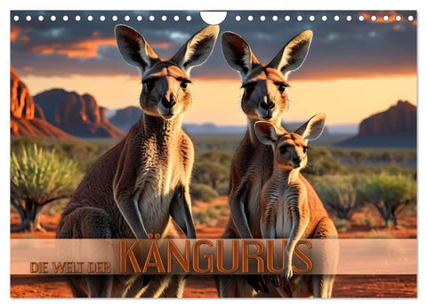 Die Welt der Kängurus (Wandkalender 2026 DIN A4 quer), CALVENDO Monatskalender