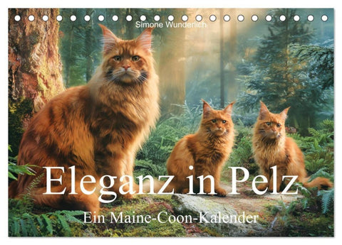 Eleganz in Pelz - ein Maine Coon - Kalender (Tischkalender 2027 DIN A5 quer), CALVENDO Monatskalender