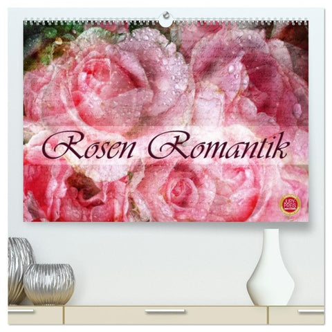 Rosen Romantik (hochwertiger Premium Wandkalender 2027 DIN A2 quer), Kunstdruck in Hochglanz