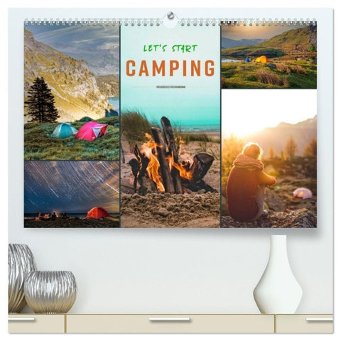 Let's start Camping (hochwertiger Premium Wandkalender 2027 DIN A2 quer), Kunstdruck in Hochglanz
