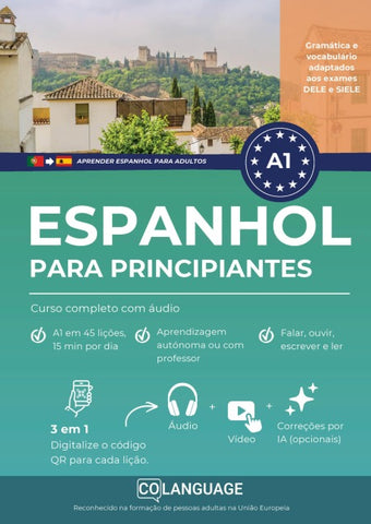 Aprender espanhol A1 para principiantes. Curso completo com áudio
