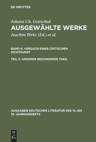 Versuch einer Critischen Dichtkunst. Anderer Besonderer Theil