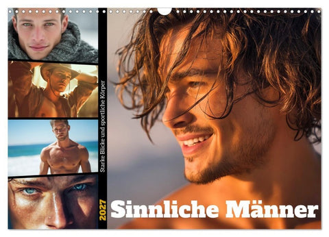 Sinnliche Männer (Wandkalender 2027 DIN A3 quer), CALVENDO Monatskalender