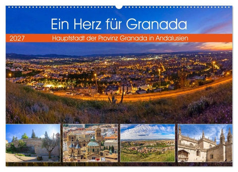 Ein Herz für Granada (Wandkalender 2027 DIN A2 quer), CALVENDO Monatskalender