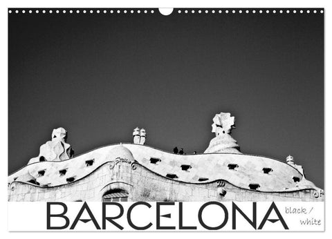 BARCELONA [black/white] (Wandkalender 2026 DIN A3 quer), CALVENDO Monatskalender