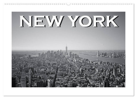 New York in schwarz weiss (Wandkalender 2027 DIN A2 quer), CALVENDO Monatskalender