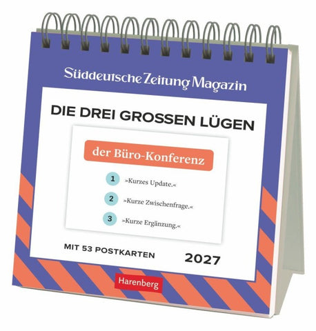 Die drei großen Lügen Premium-Postkartenkalender 2027 - 53 Postkarten mit amüsanten Alltagslügen