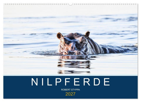 Nilpferde, Kolosse in Afrika (Wandkalender 2027 DIN A2 quer), CALVENDO Monatskalender