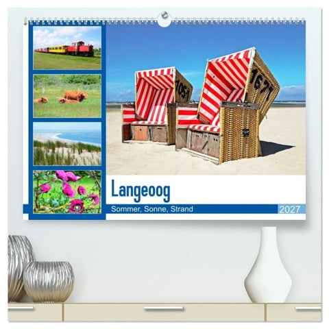 Langeoog - Sommer, Sonne, Strand (hochwertiger Premium Wandkalender 2027 DIN A2 quer), Kunstdruck in Hochglanz