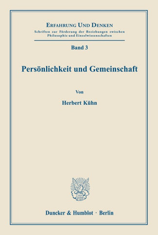 Persönlichkeit und Gemeinschaft.
