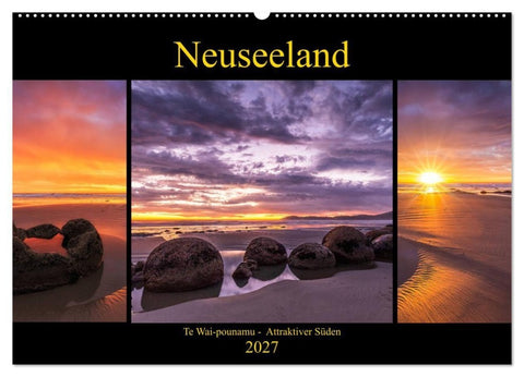 Neuseeland - Attraktiver Süden (Wandkalender 2027 DIN A2 quer), CALVENDO Monatskalender